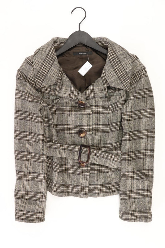 Zara Jacke Gr. XS kariert mit Gürtel braun