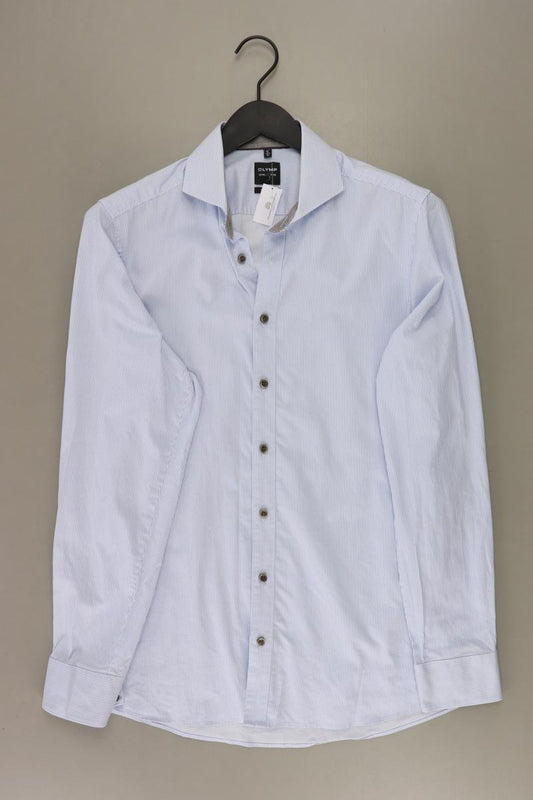 Olymp Langarmhemd für Herren Gr. Hemdgröße 41 gestreift blau aus Baumwolle