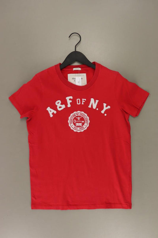 Abercrombie & Fitch T-Shirt für Herren Gr. S Kurzarm rot aus Baumwolle