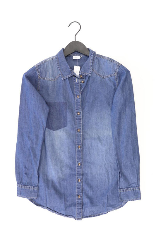 Jacqueline de Yong Jeansbluse Gr. 36 Langarm blau aus Baumwolle