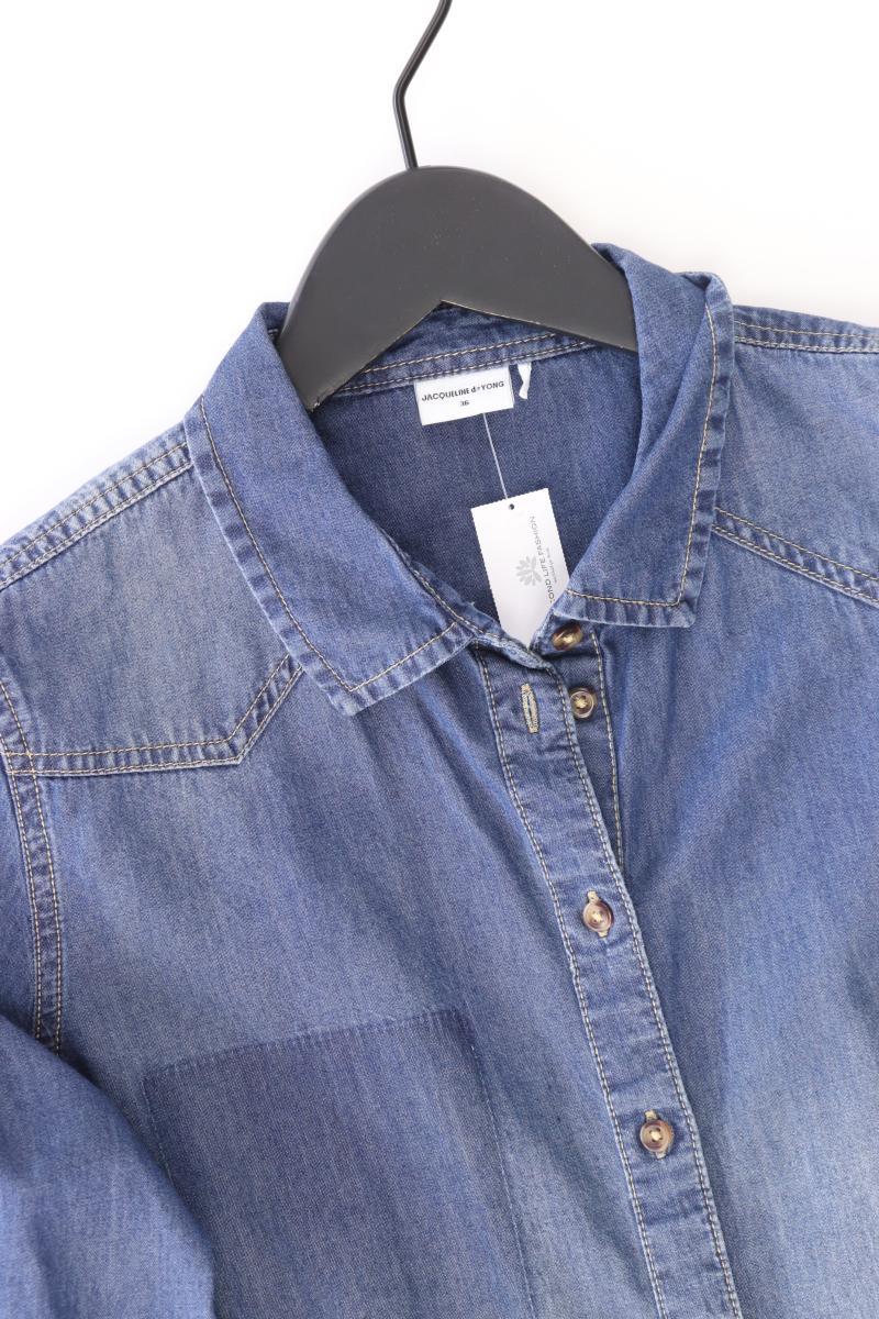 Jacqueline de Yong Jeansbluse Gr. 36 Langarm blau aus Baumwolle