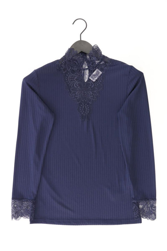 Jacqueline de Yong Shirt mit Spitze Gr. L Langarm blau aus Polyester