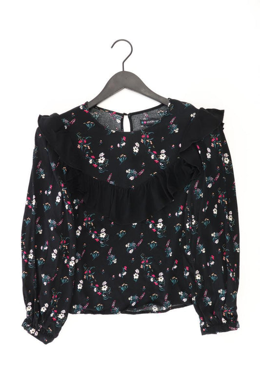 Even & Odd Rüschenbluse Gr. L mit Blumenmuster Langarm schwarz aus Viskose