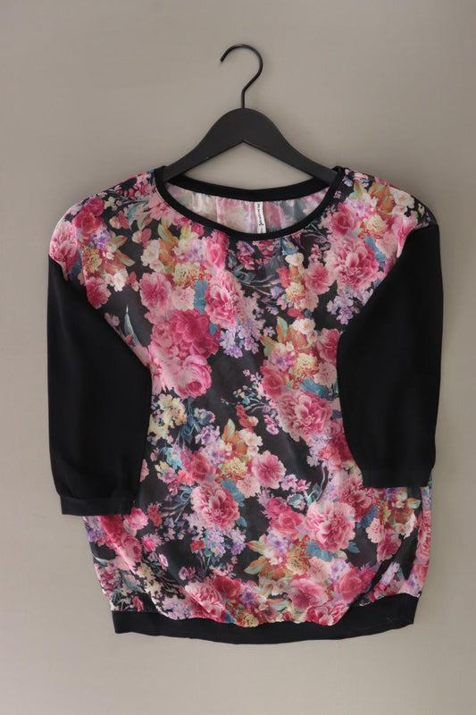 Stradivarius Oversize-Bluse Gr. S mit Blumenmuster 3/4 Ärmel mehrfarbig