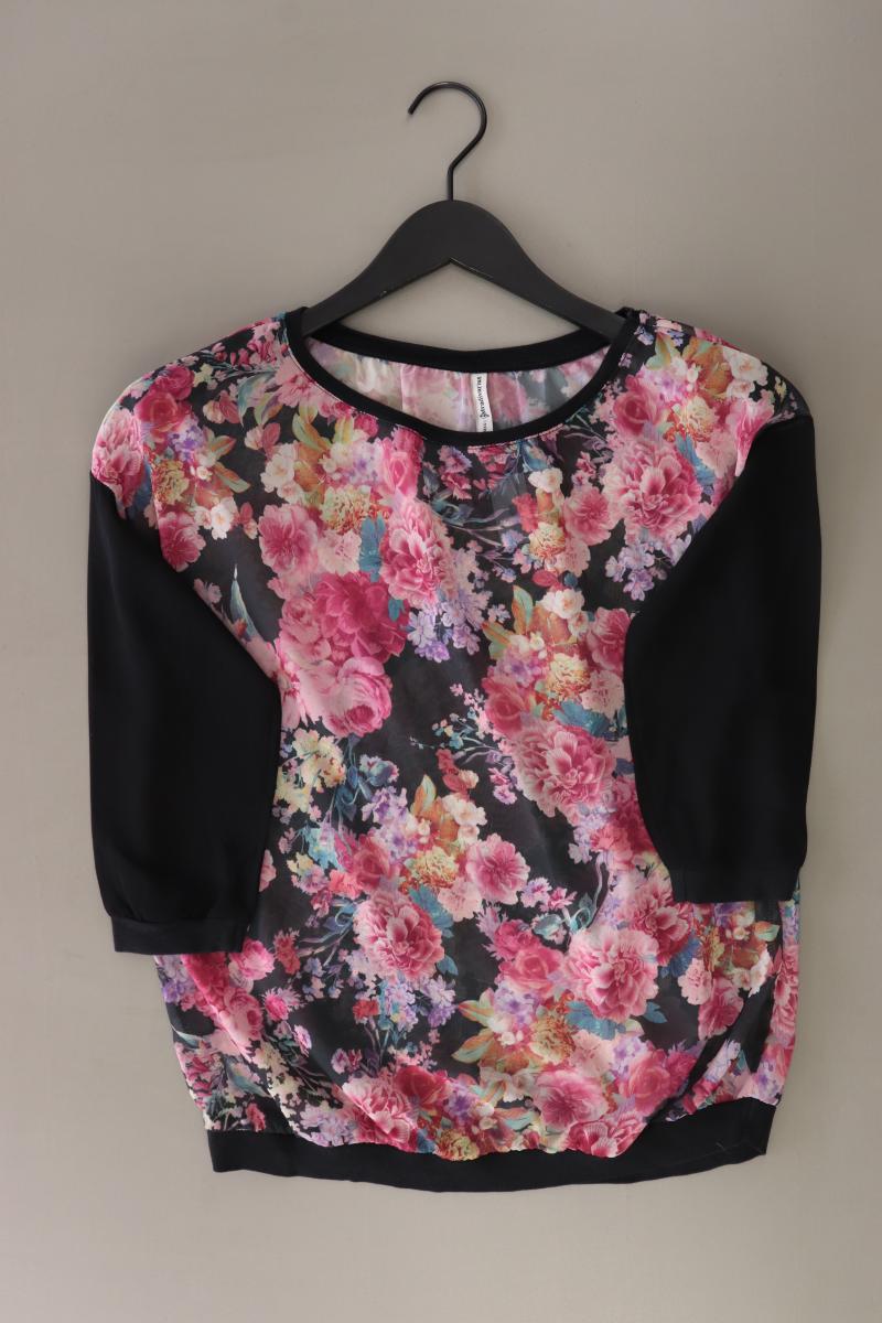 Stradivarius Oversize-Bluse Gr. S mit Blumenmuster 3/4 Ärmel mehrfarbig
