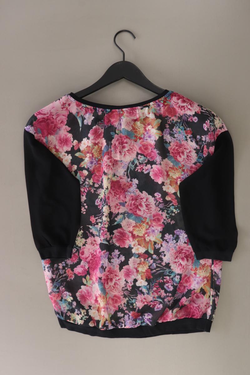 Stradivarius Oversize-Bluse Gr. S mit Blumenmuster 3/4 Ärmel mehrfarbig