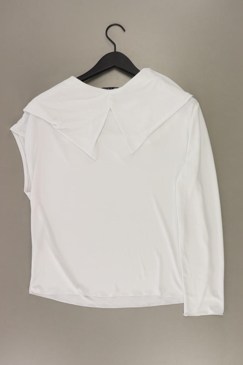 Zara Langarmbluse Gr. XL weiß aus Polyester