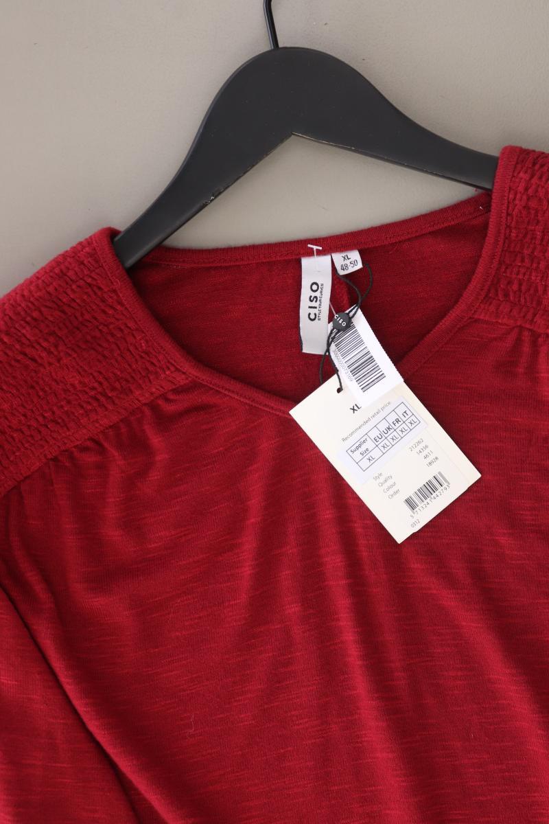 Ciso Classic Shirt Gr. 48/50 neu mit Etikett 3/4 Ärmel rot aus Viskose