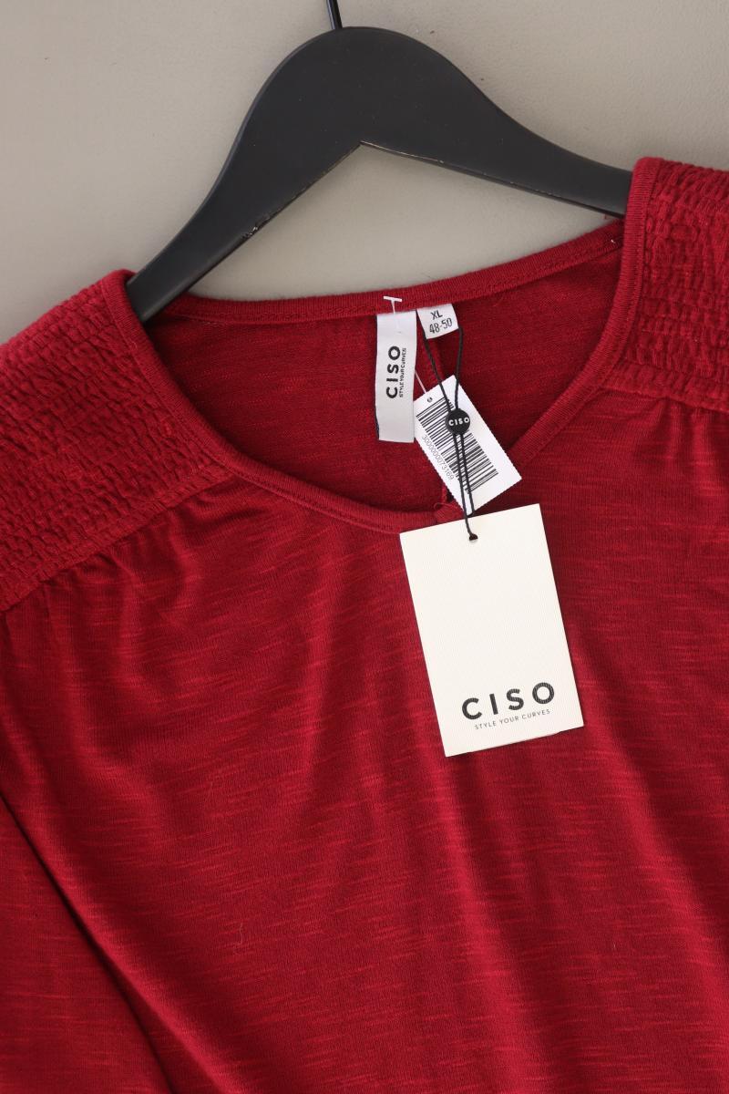 Ciso Classic Shirt Gr. 48/50 neu mit Etikett 3/4 Ärmel rot aus Viskose