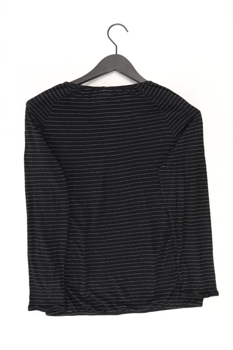 s.Oliver Ringelshirt Gr. 38 gestreift Langarm mit Glitzer schwarz aus Viskose