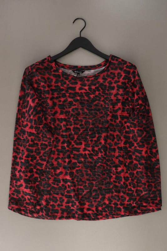 M&S Feinstrickpullover Gr. XL mit Tierdruck rot aus Polyester