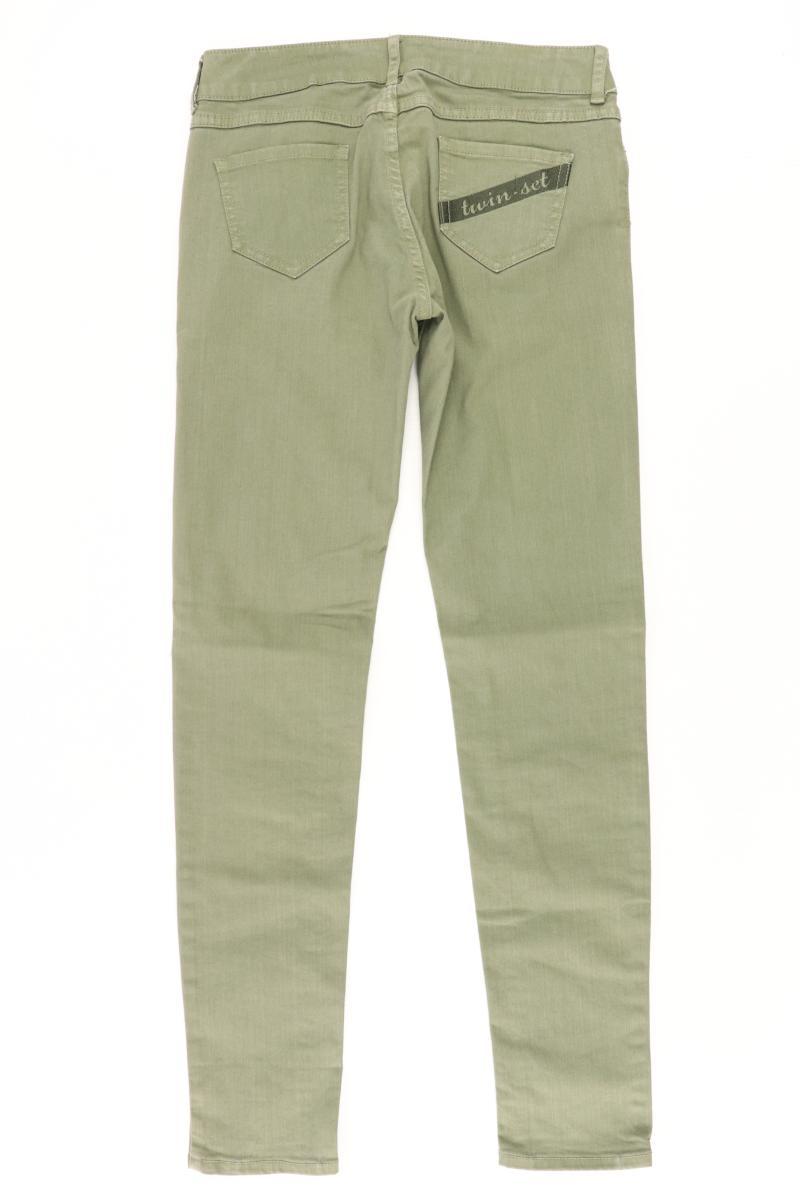 Twin Set Straight Jeans Gr. UK 14 olivgrün aus Baumwolle