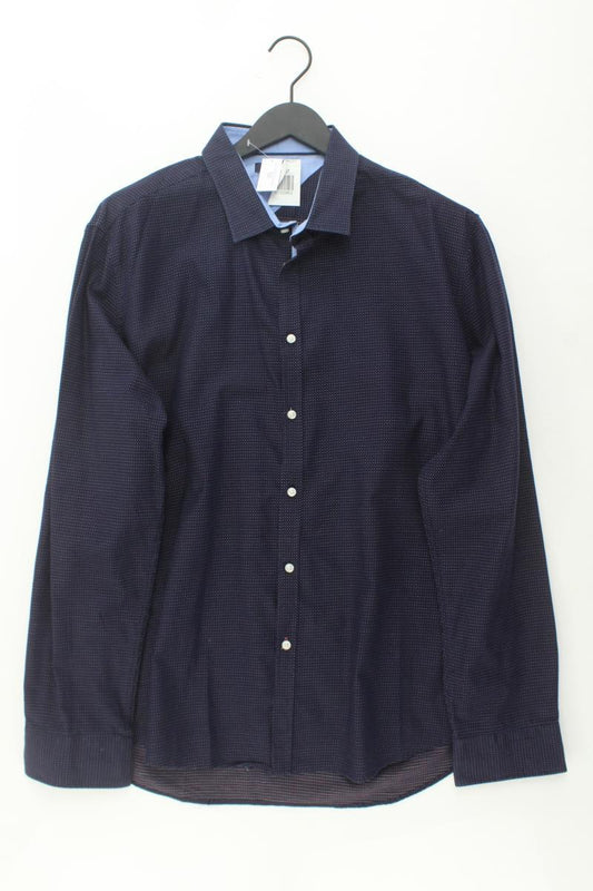 Langarmhemd für Herren Gr. XXL blau aus Baumwolle