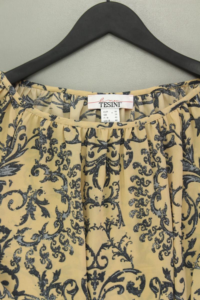 Tesini Langarmbluse Gr. 40 neuwertig creme aus Polyester