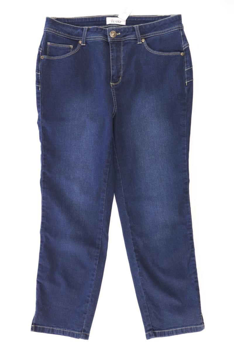Tesini Straight Jeans Gr. 42 blau aus Baumwolle