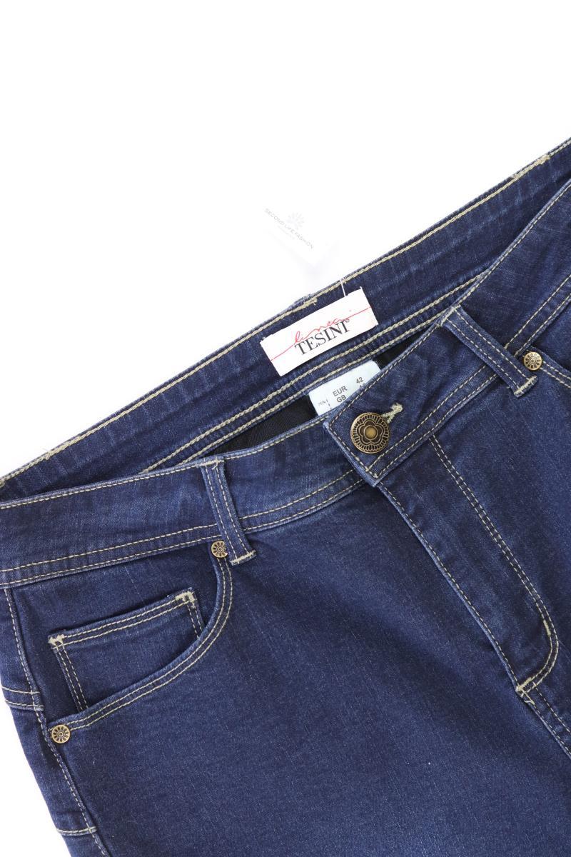 Tesini Straight Jeans Gr. 42 blau aus Baumwolle