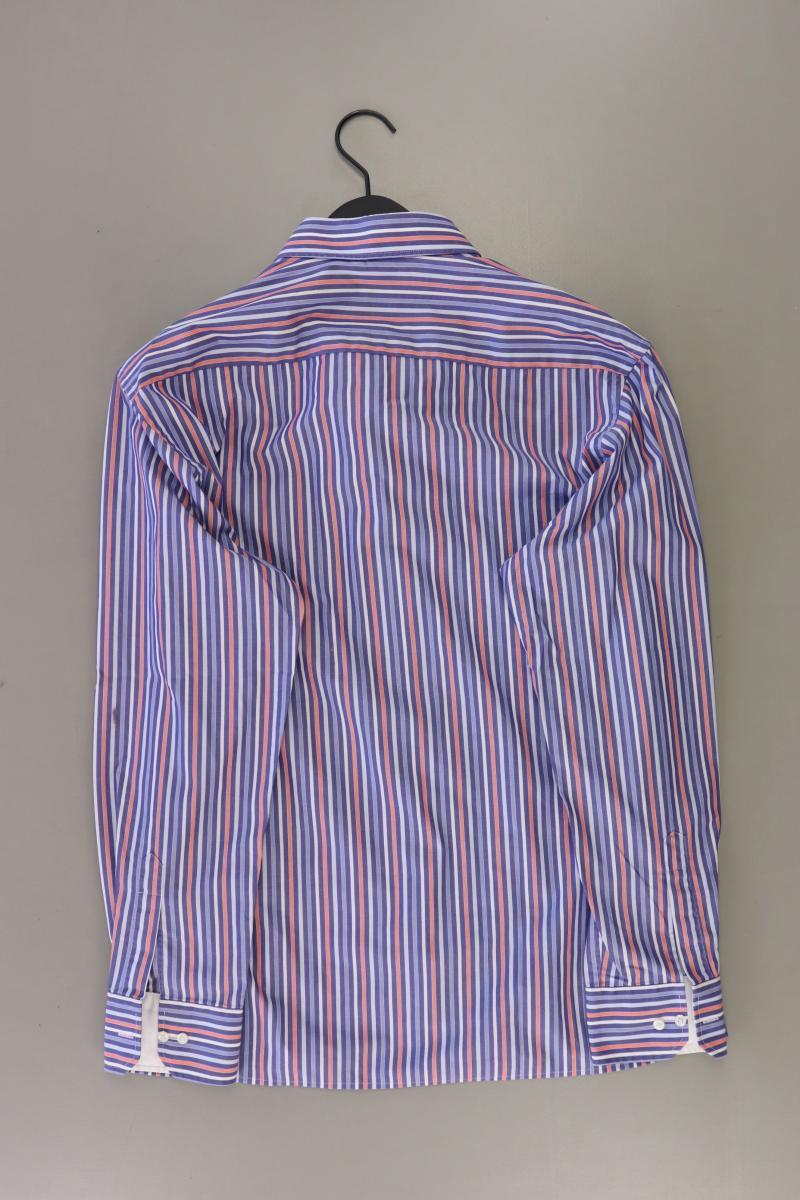 Eterna Langarmhemd für Herren Gr. Hemdgröße 42 gestreift blau aus Baumwolle