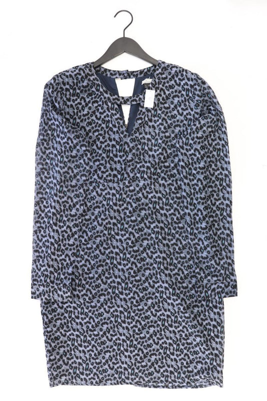 Langarmkleid Gr. L mit Tierdruck blau