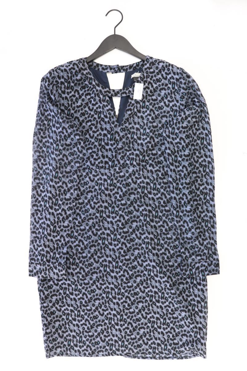 Langarmkleid Gr. L mit Tierdruck blau