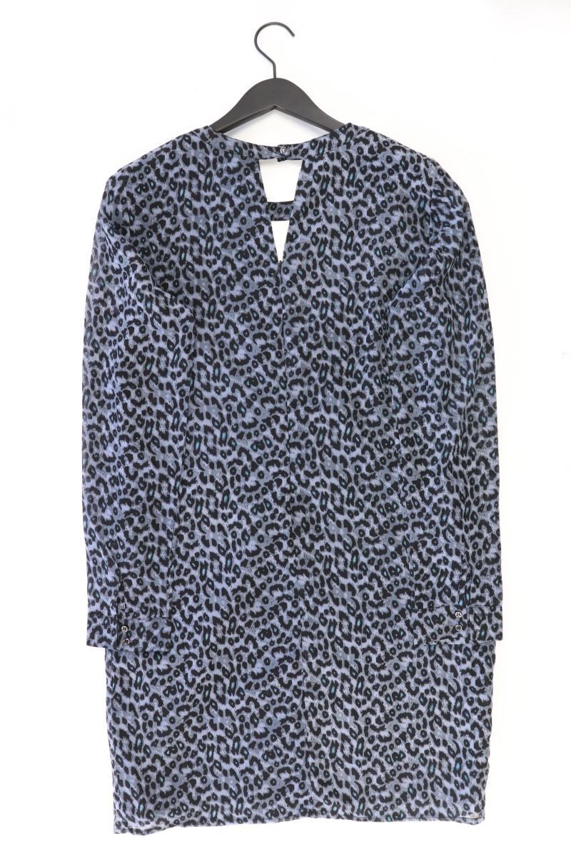 Langarmkleid Gr. L mit Tierdruck blau