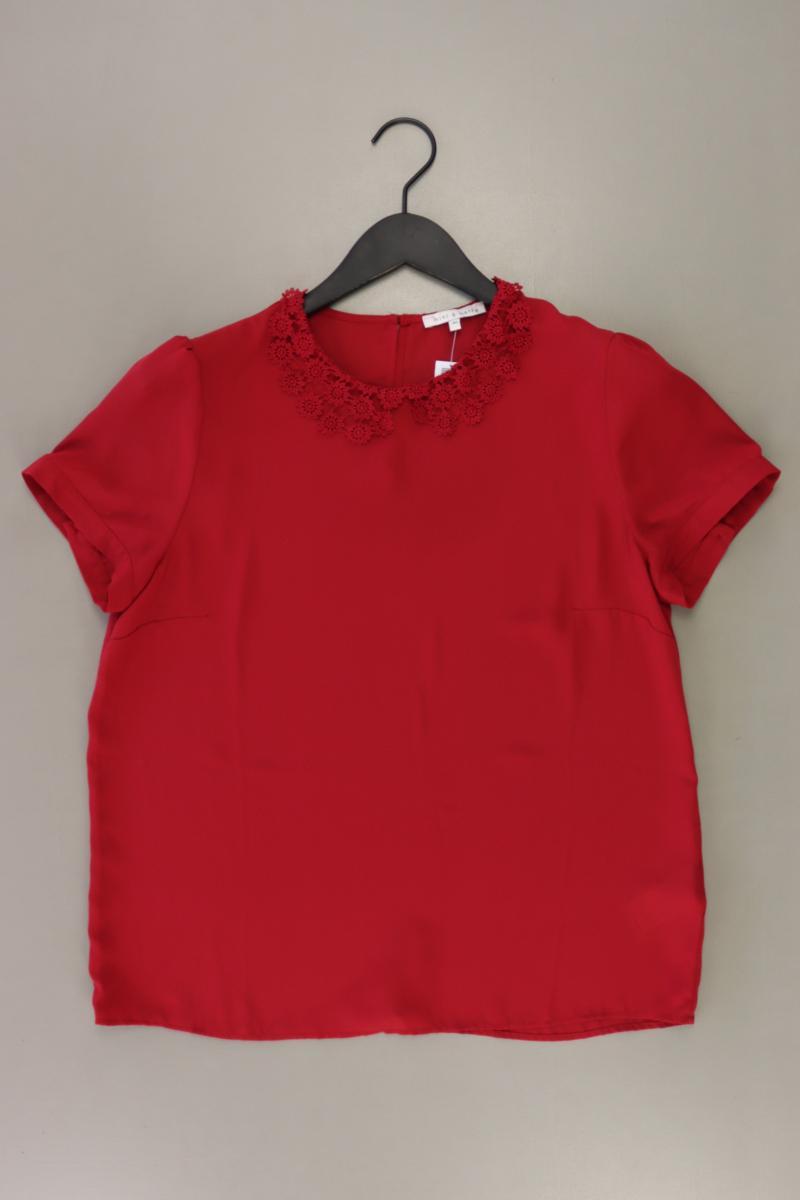 mint & berry Spitzenbluse Gr. 40 Kurzarm rot aus Polyester