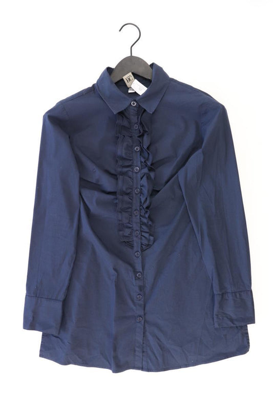 Best Connections Rüschenbluse Gr. 40 Langarm blau aus Baumwolle