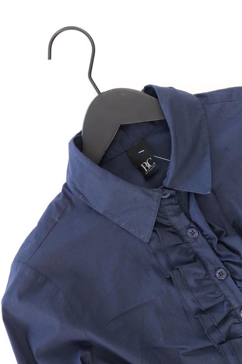Best Connections Rüschenbluse Gr. 40 Langarm blau aus Baumwolle