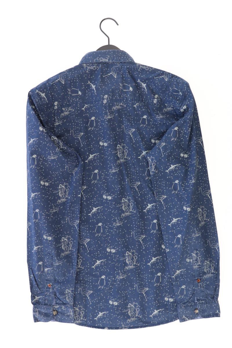 Jack & Jones Langarmhemd für Herren Gr. M blau aus Baumwolle
