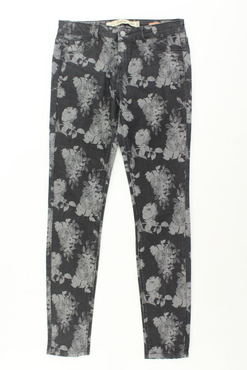 Zara Skinny Jeans Gr. 36 mit Blumenmuster grau