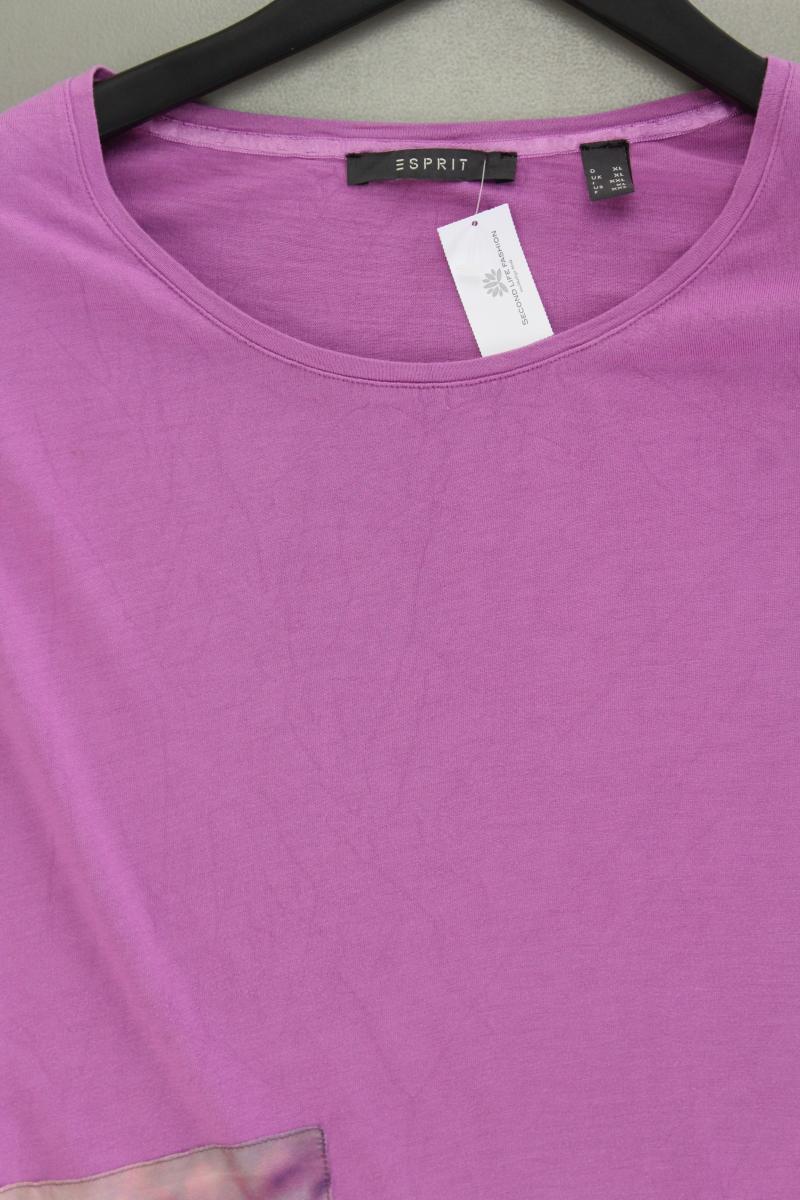 Esprit Printshirt Gr. XL Kurzarm lila
