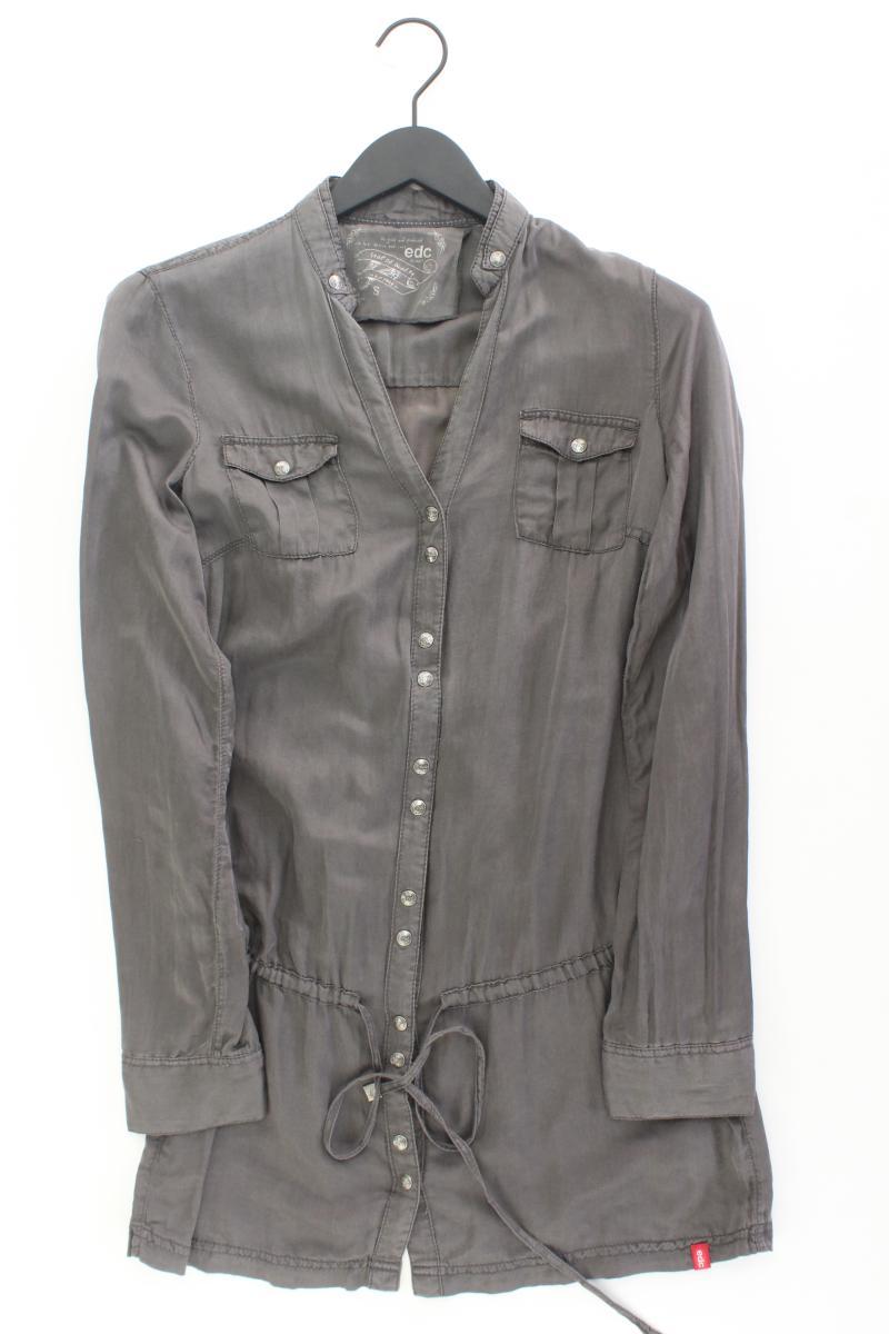 edc by Esprit Langarmbluse Gr. S mit Gürtel grau aus Baumwolle