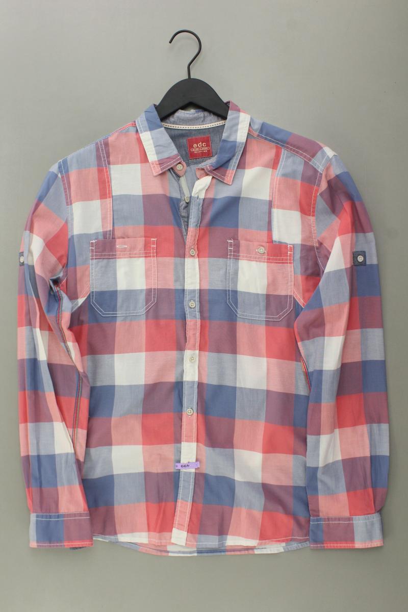 edc by Esprit Karohemd für Herren Gr. L kariert Langarm mehrfarbig aus Baumwolle