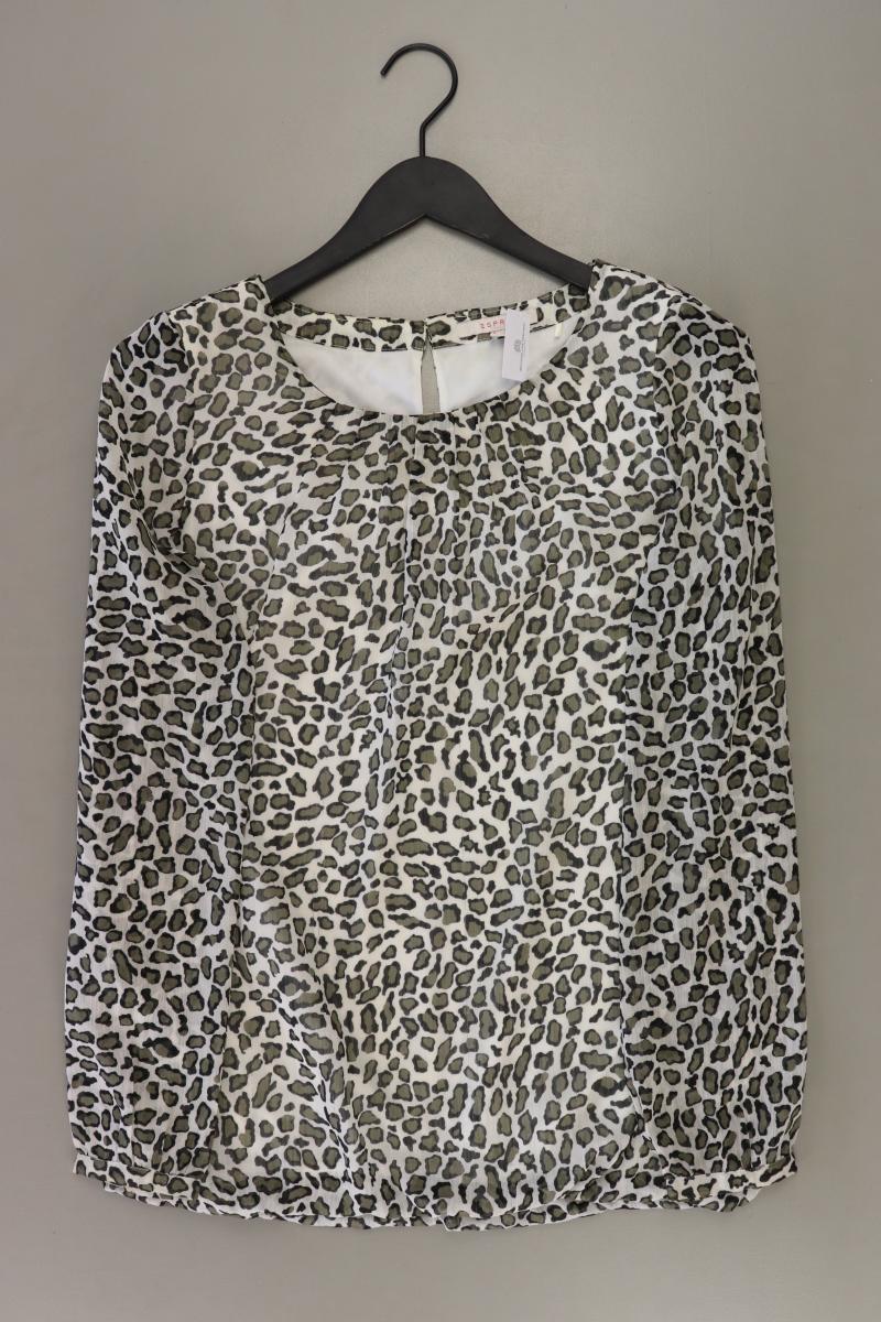 Esprit Langarmbluse Gr. 38 mit Tierdruck braun aus Polyester