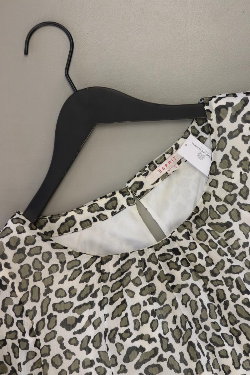 Esprit Langarmbluse Gr. 38 mit Tierdruck braun aus Polyester