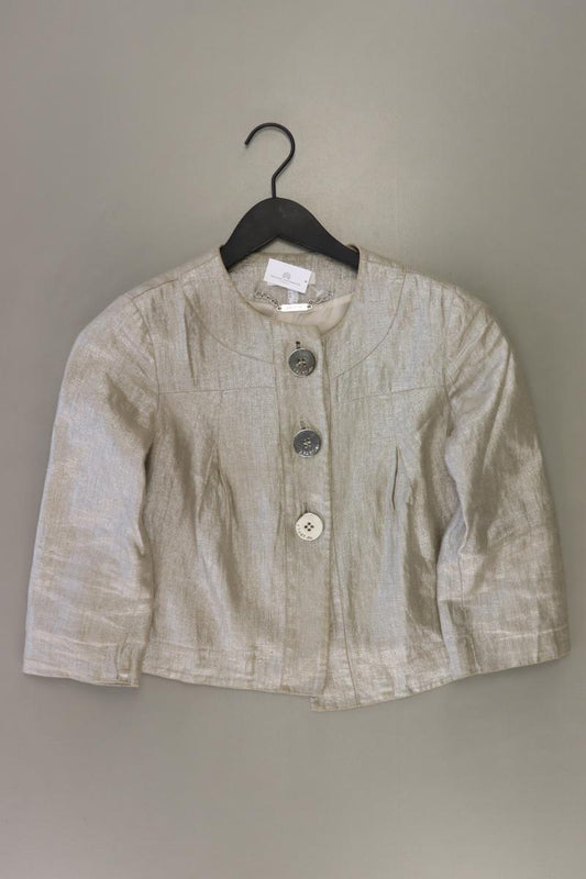 Apart Regular Cardigan Gr. 32 3/4 Ärmel silber aus Leinen