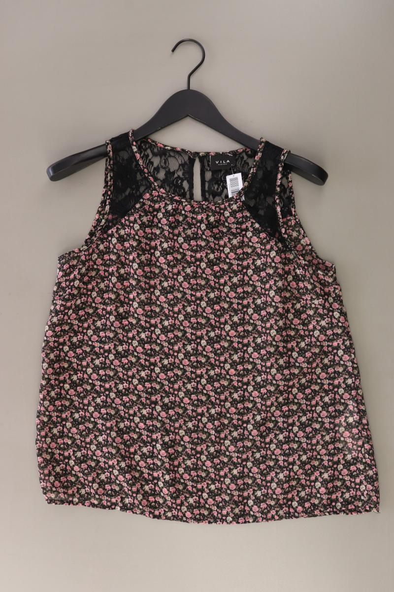 Vila Ärmellose Bluse Gr. M mit Blumenmuster schwarz aus Polyester