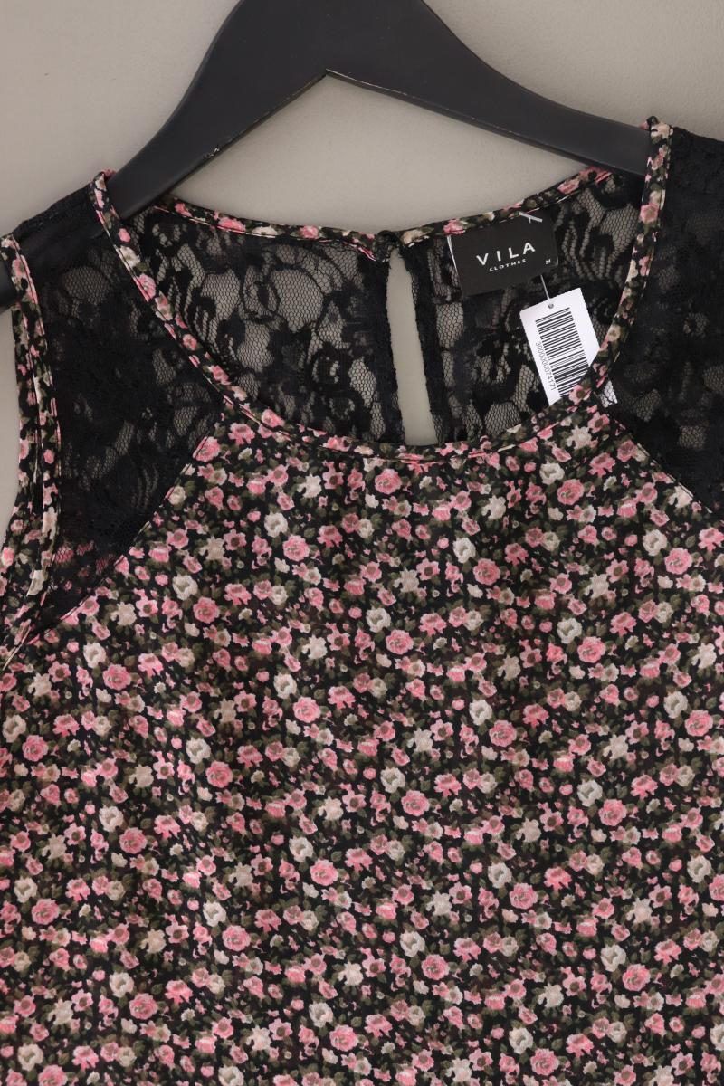Vila Ärmellose Bluse Gr. M mit Blumenmuster schwarz aus Polyester
