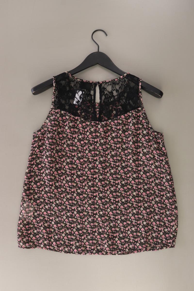 Vila Ärmellose Bluse Gr. M mit Blumenmuster schwarz aus Polyester