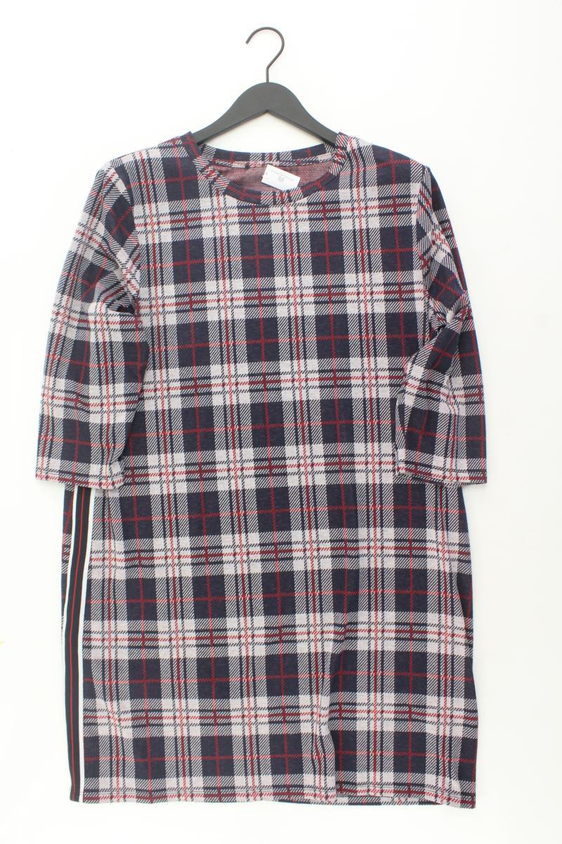 Midikleid Gr. 46/48 kariert 3/4 Ärmel blau