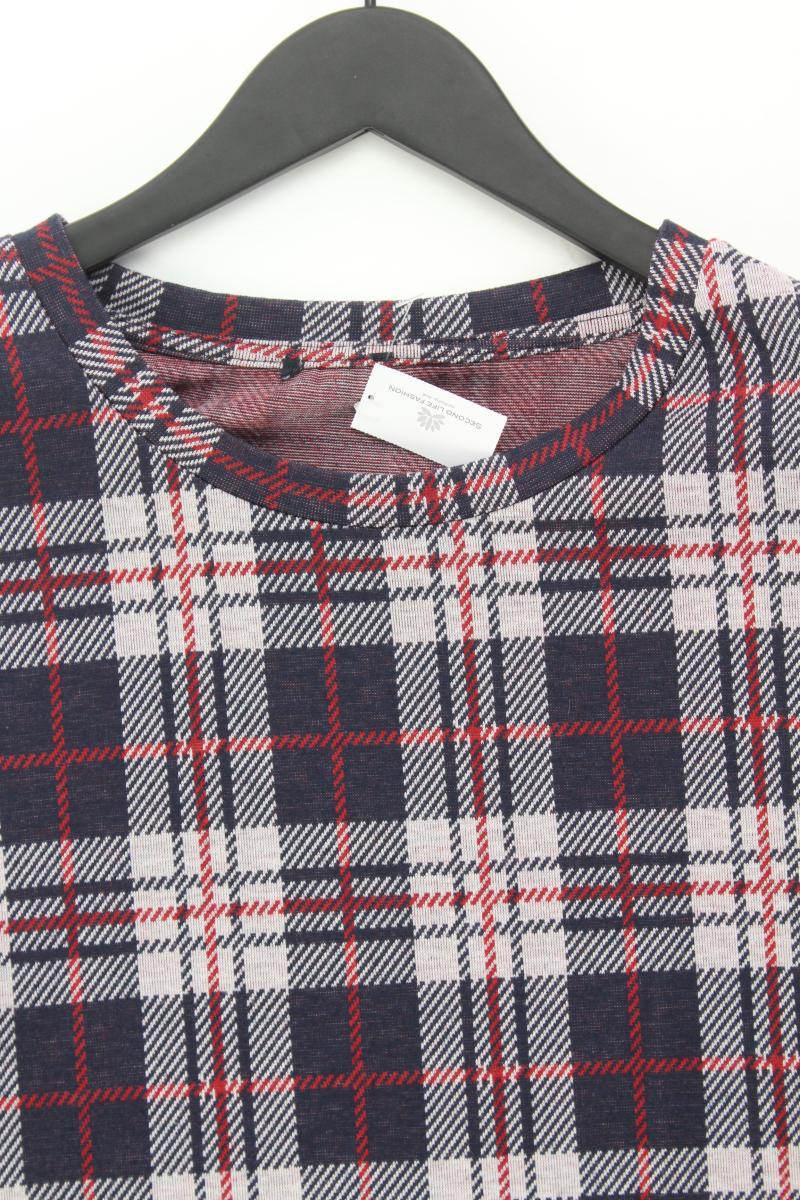 Midikleid Gr. 46/48 kariert 3/4 Ärmel blau