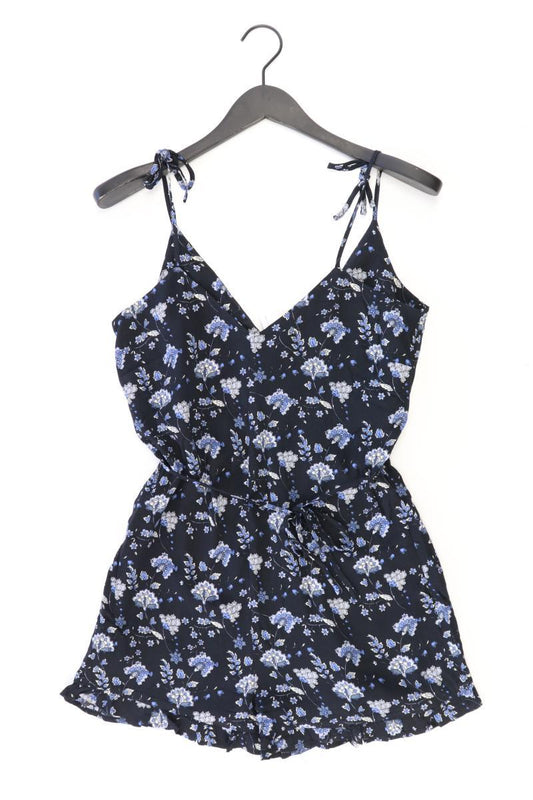 Mango Kurzer Jumpsuit Gr. S mit Blumenmuster blau