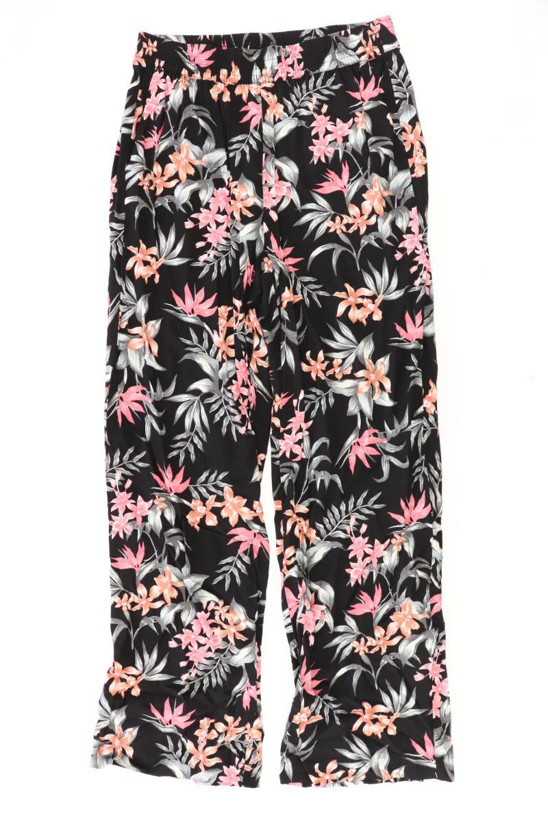 H&M Divided Hose Gr. 38 mit Blumenmuster schwarz aus Viskose