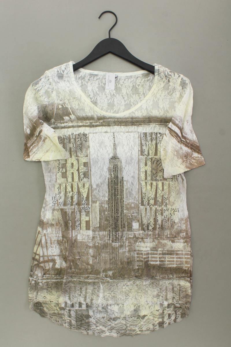 Liberty Shirt mit Spitze Gr. M Kurzarm creme aus Polyester