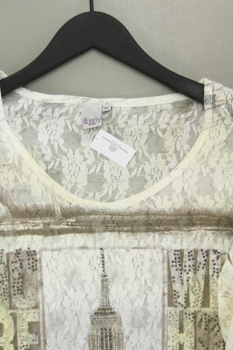 Liberty Shirt mit Spitze Gr. M Kurzarm creme aus Polyester