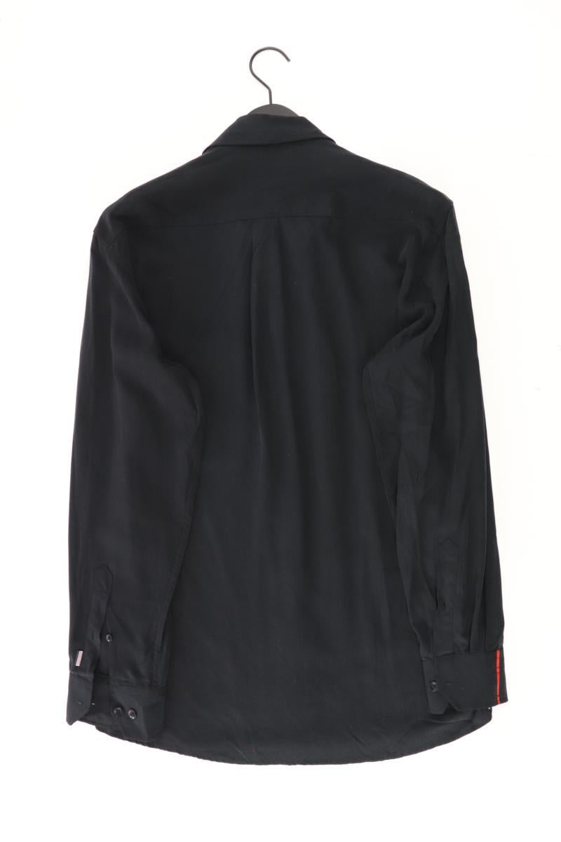Carlo Colucci Langarmhemd für Herren Gr. M neu mit Etikett schwarz aus Lyocell