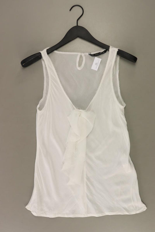 Zara Rüschentop Gr. L weiß aus Polyester