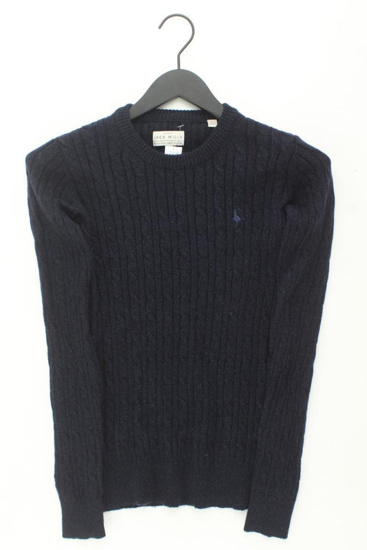 Jack Wills Zopfpullover Gr. US 4 (XS) blau aus Wolle