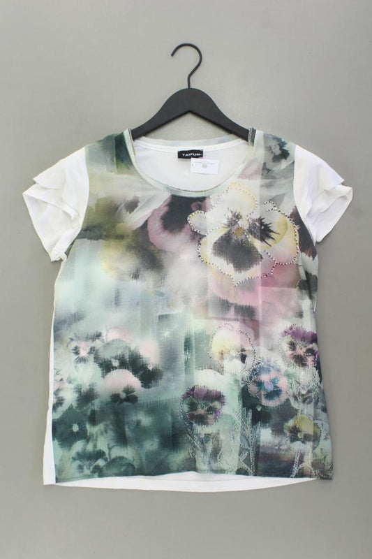 Taifun Kurzarmbluse Gr. 38 mit Blumenmuster mehrfarbig aus Polyester
