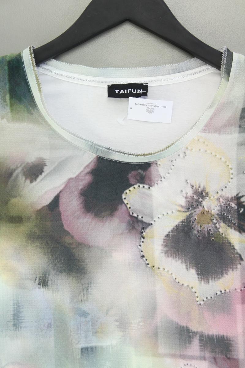 Taifun Kurzarmbluse Gr. 38 mit Blumenmuster mehrfarbig aus Polyester