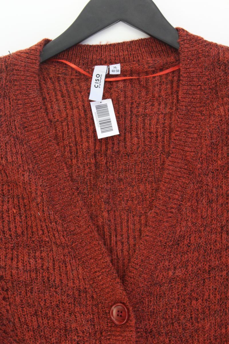 Ciso Strickjacke Gr. 48/50 Langarm orange aus Polyacryl